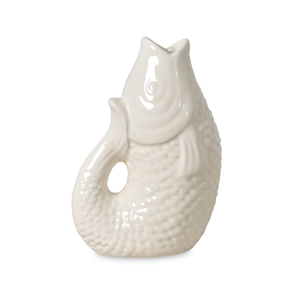 Vase Céramique Blanc Cassé Poisson h 12 cm