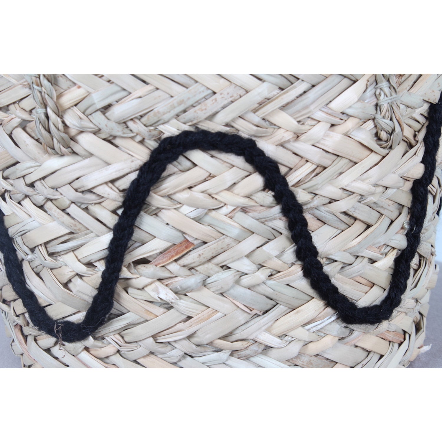 Panier Paille Naturel et Noir x3