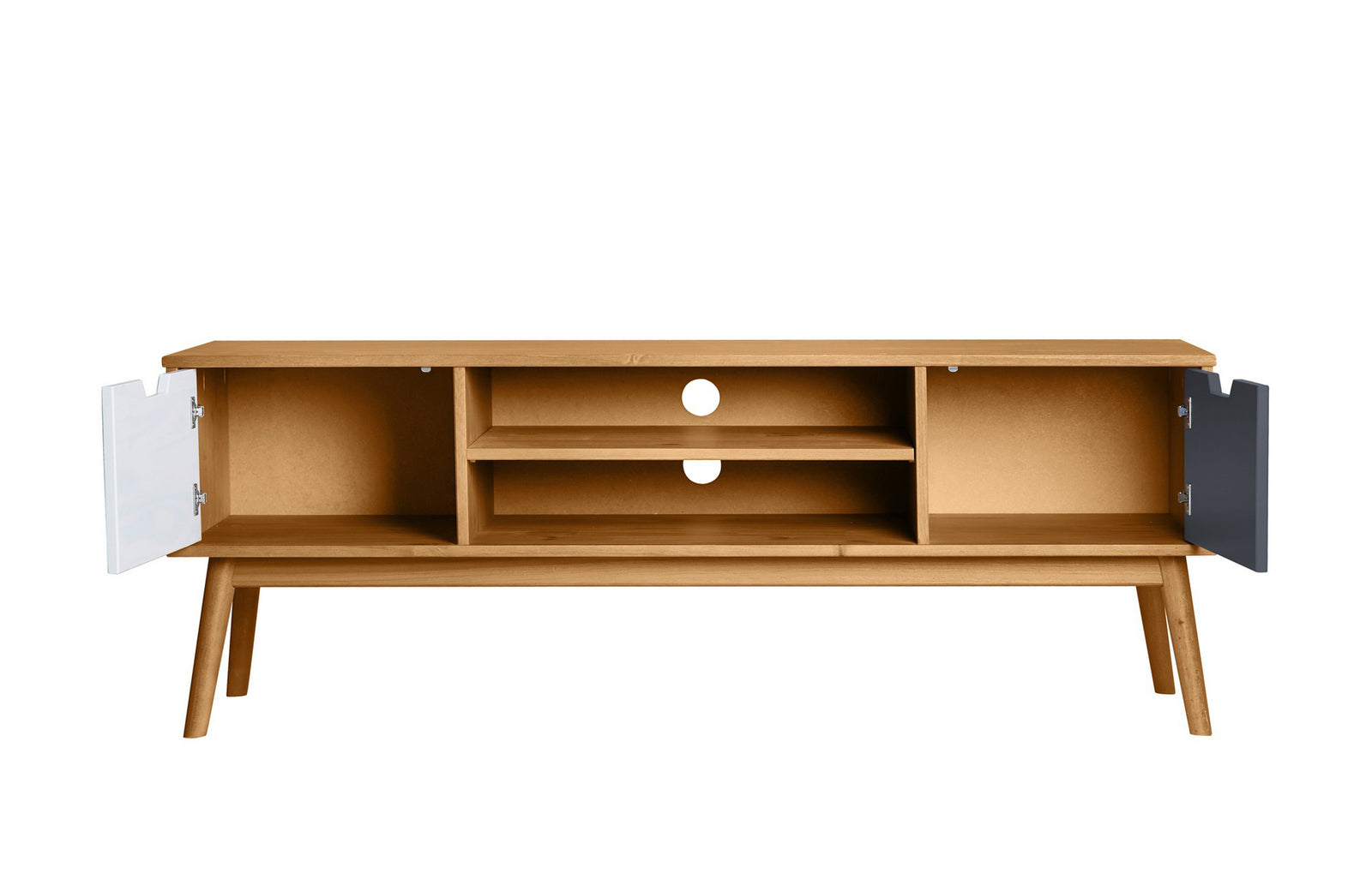 Meuble TV Bois Blanc Gris Cusco