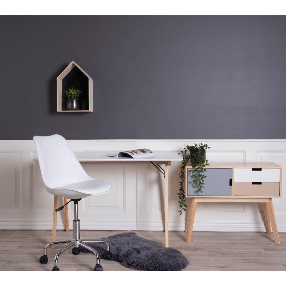 Chaise de Bureau Blanc Métal Design Scandinave Stavenger