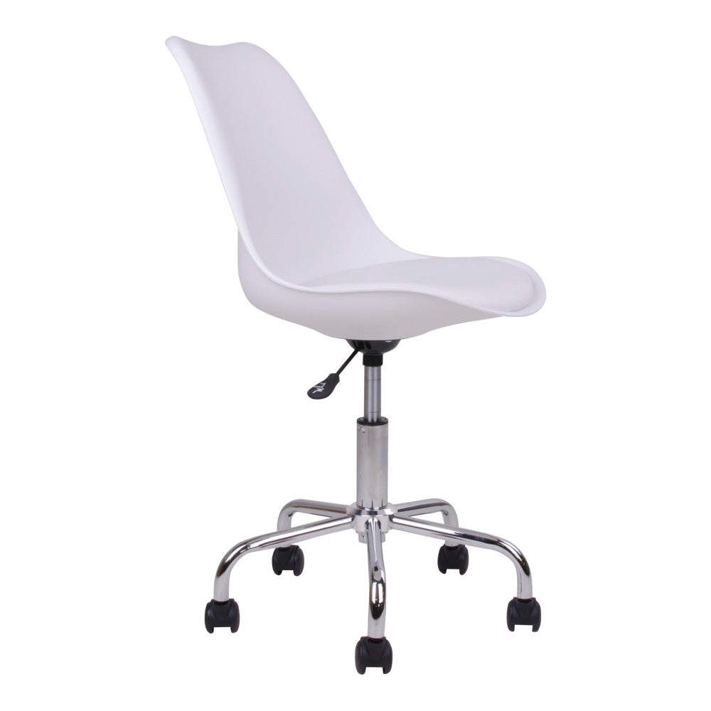 Chaise de Bureau Blanc Métal Design Scandinave Stavenger