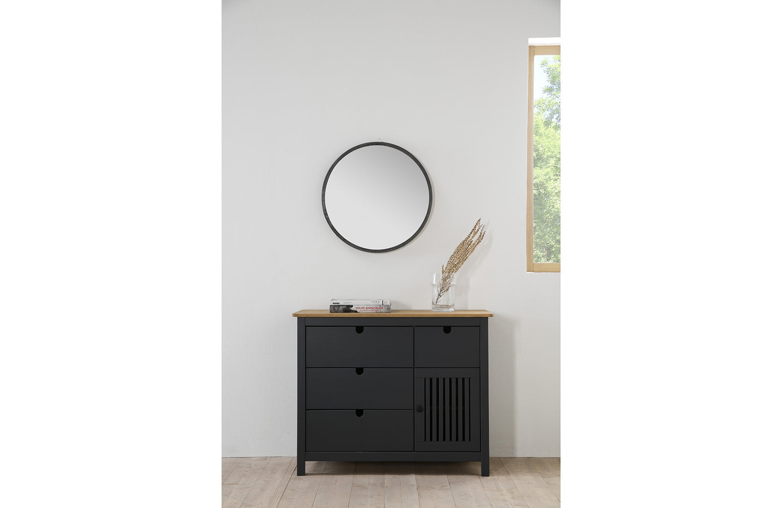 Commode Bois Gris Anthracite Bruna