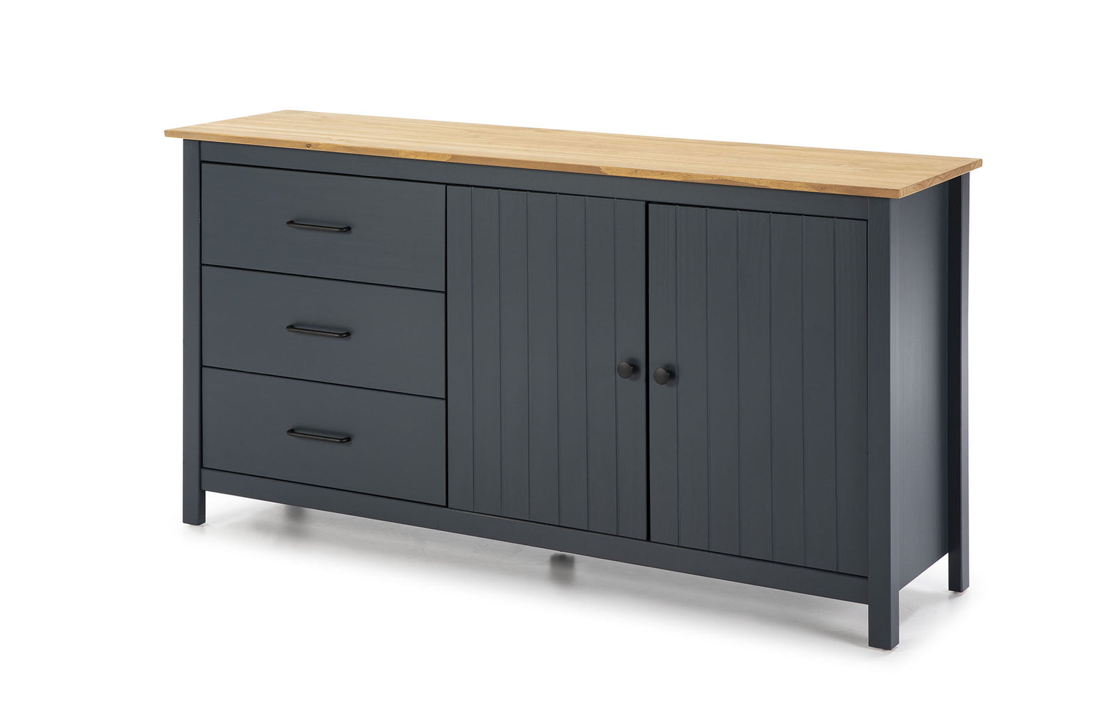 Buffet Bois Gris Anthracite 2 Portes Miranda
