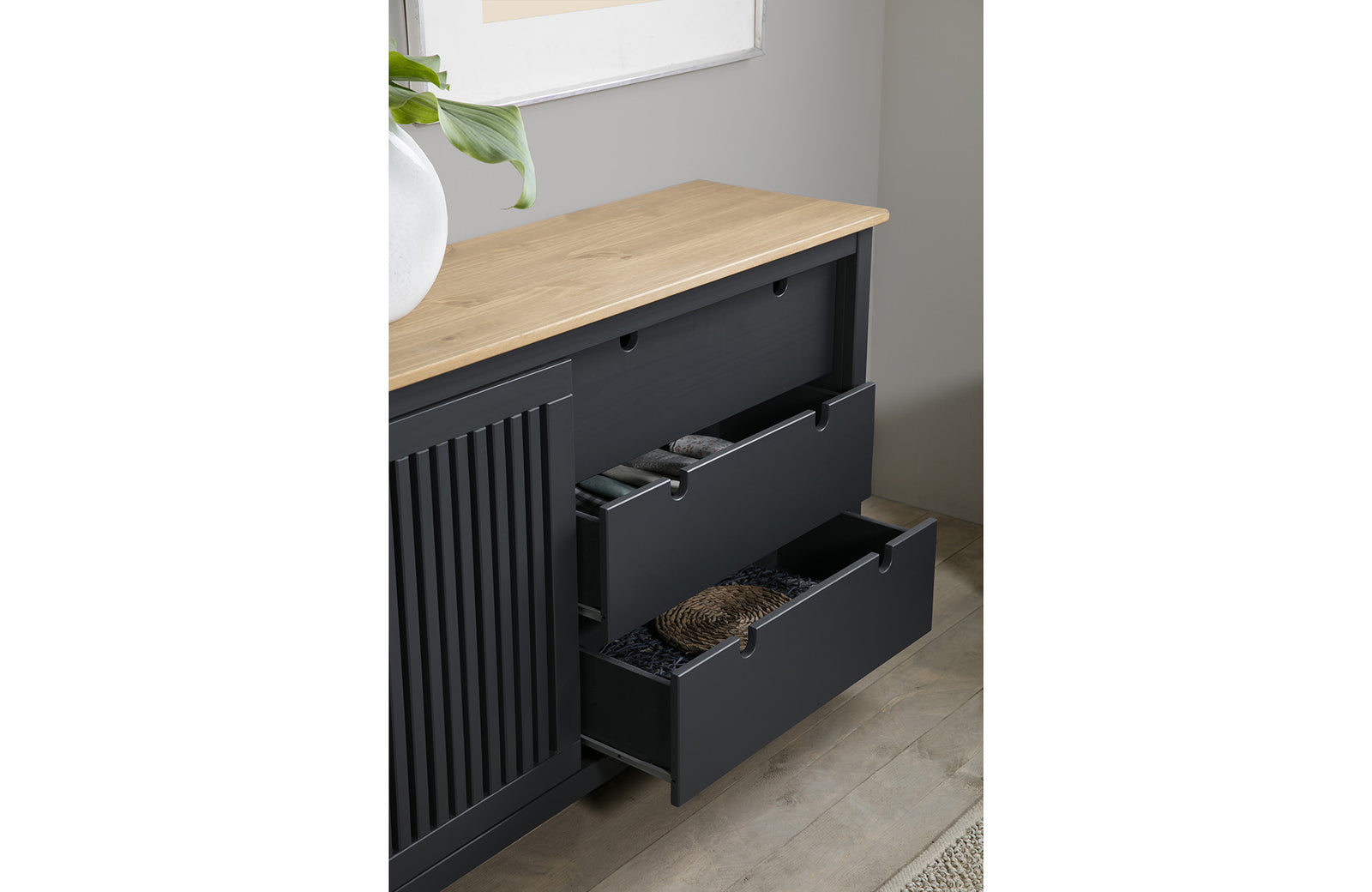 Buffet Bois Gris Anthracite Bruna