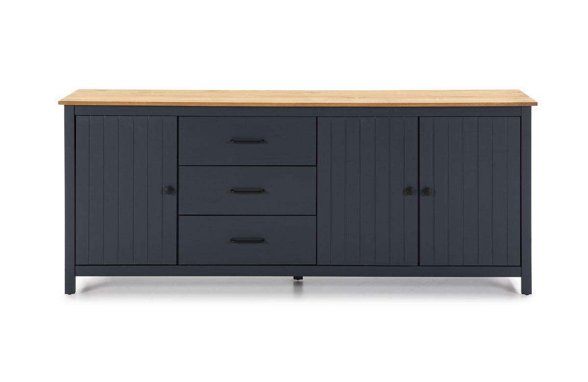 Buffet Bois Gris Anthracite 3 Portes Miranda