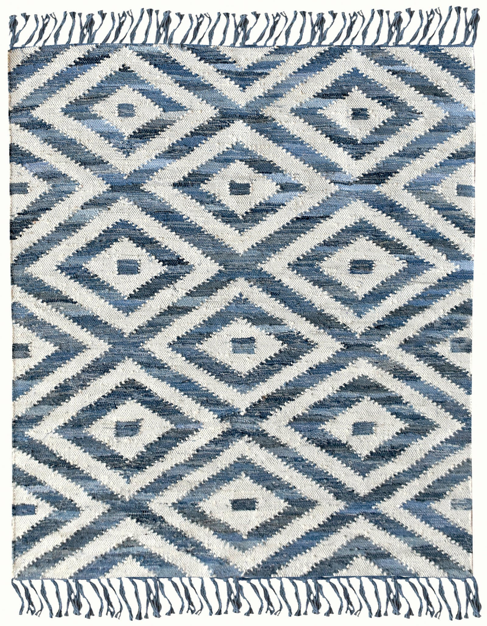Tapis Motif Bleu et Blanc 160x230 Soraya
