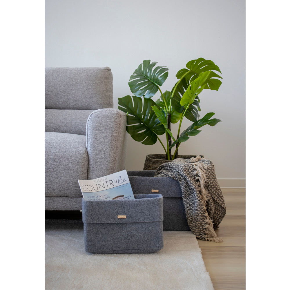 Panier Feutre Gris clair Napoli x2