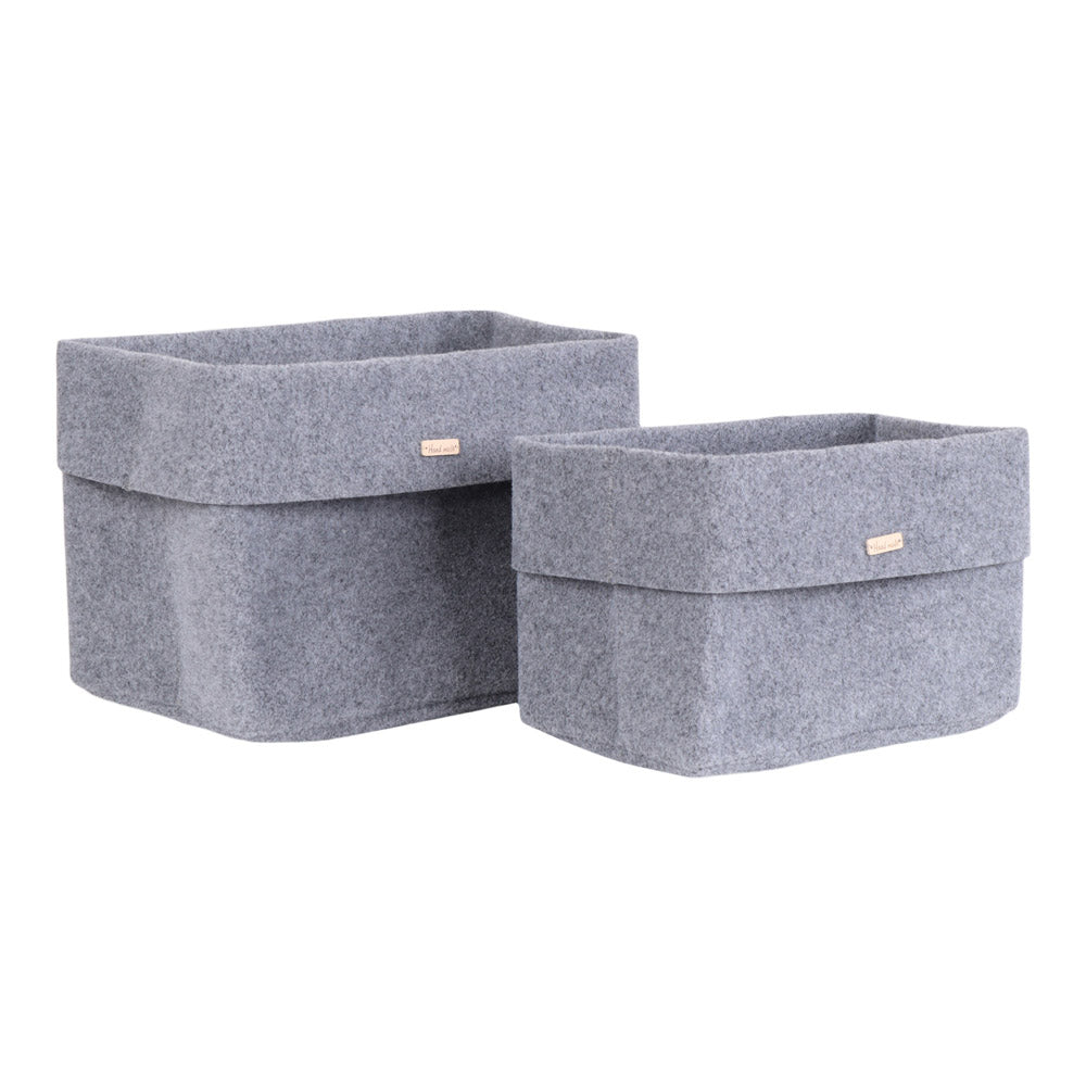 Panier Feutre Gris clair Napoli x2