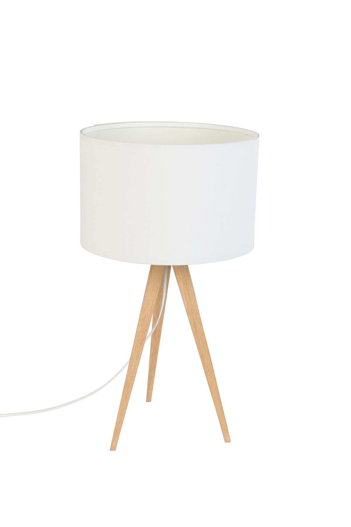 Lampe de table Bois et Blanc 28x28x51cm