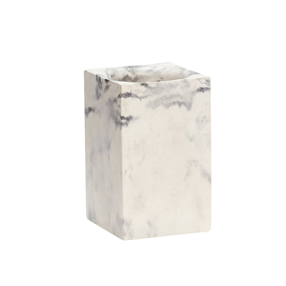 Pot à crayons Béton Gris Blanc effet Marbre 7x12cm