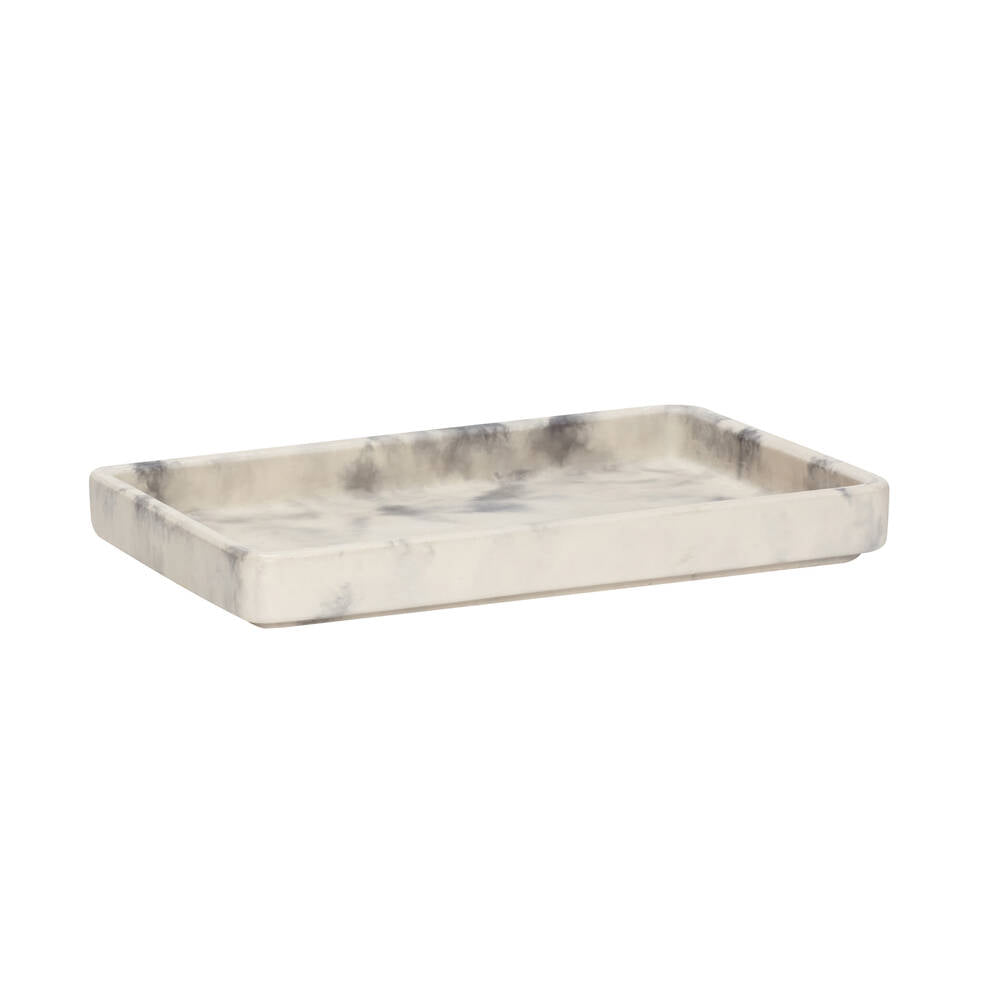 Plateau Béton Gris Blanc effet Marbre 24x15cm