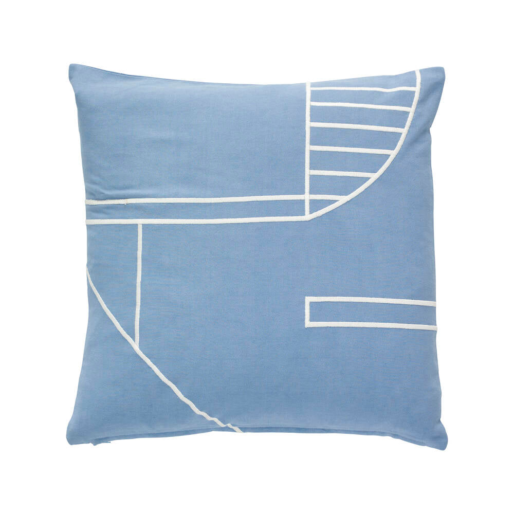 Coussin Bleu et Blanc Motifs 45x45