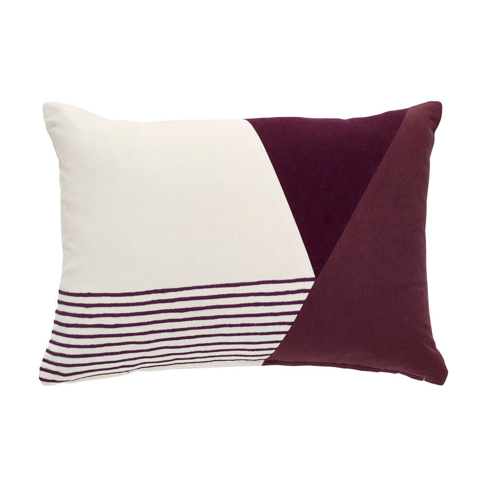 Coussin Bordeaux et Blanc Motifs 60x40