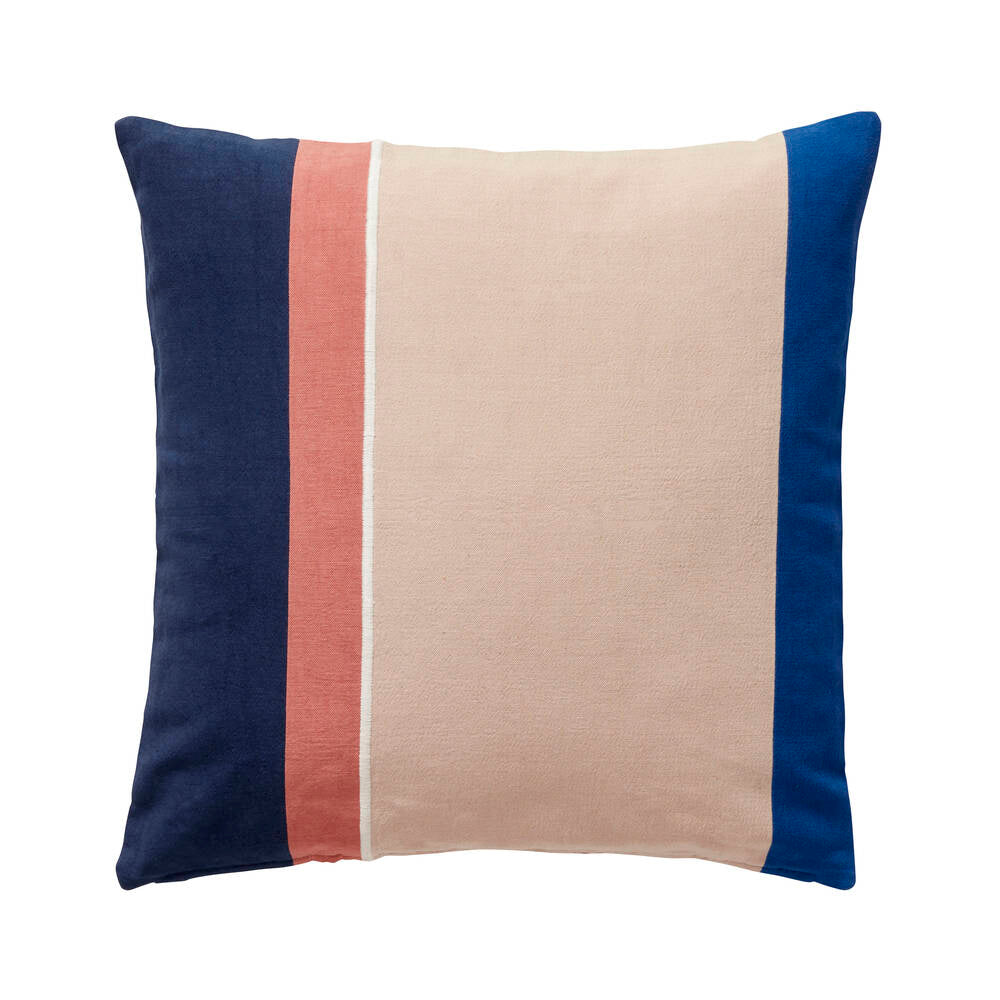Coussin Rose Bleu Blanc Rayures 50x50