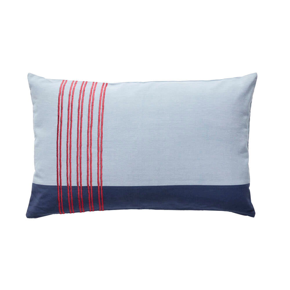 Coussin Bleu et Rouge Rayures 60x40