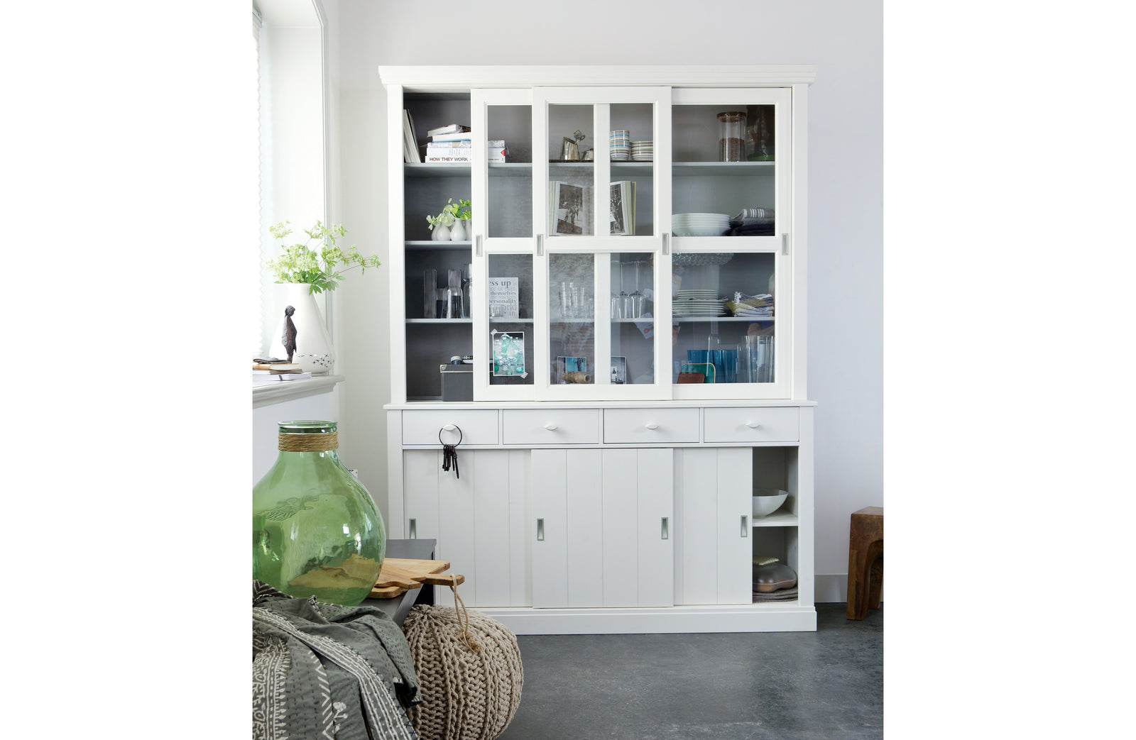 Vaisselier 3 Portes Bois Blanc Lagos