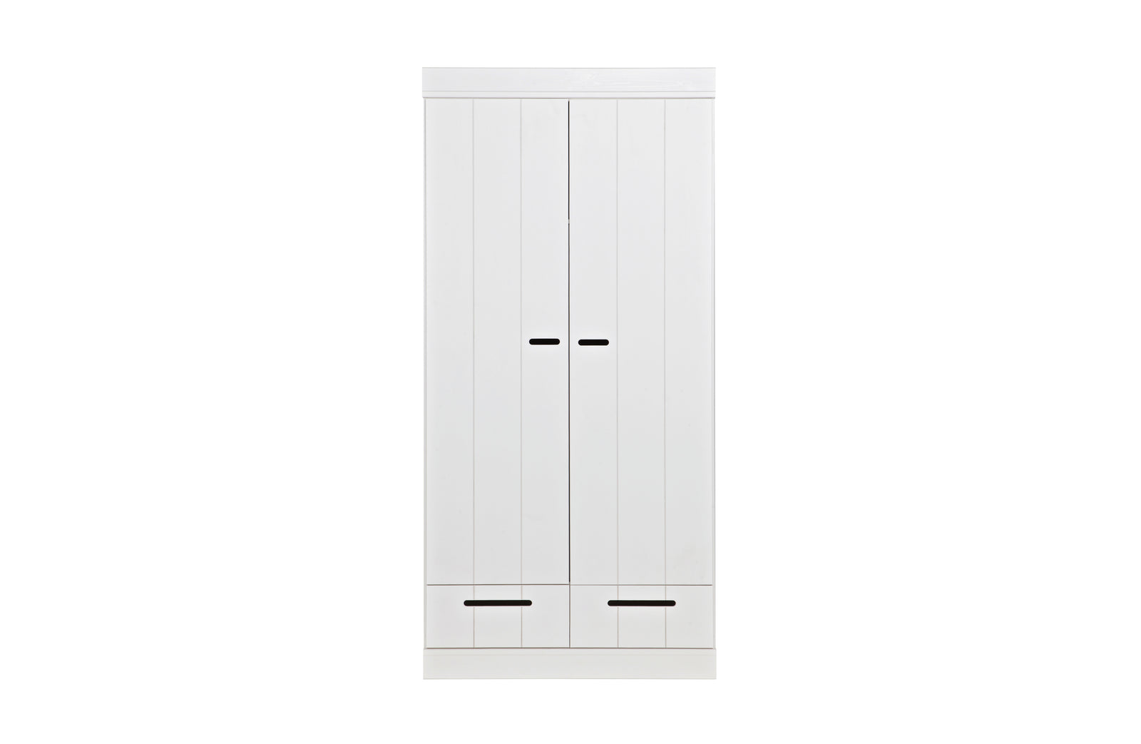 Armoire 2 Portes 2 Tiroirs Penderie Blanche Connect