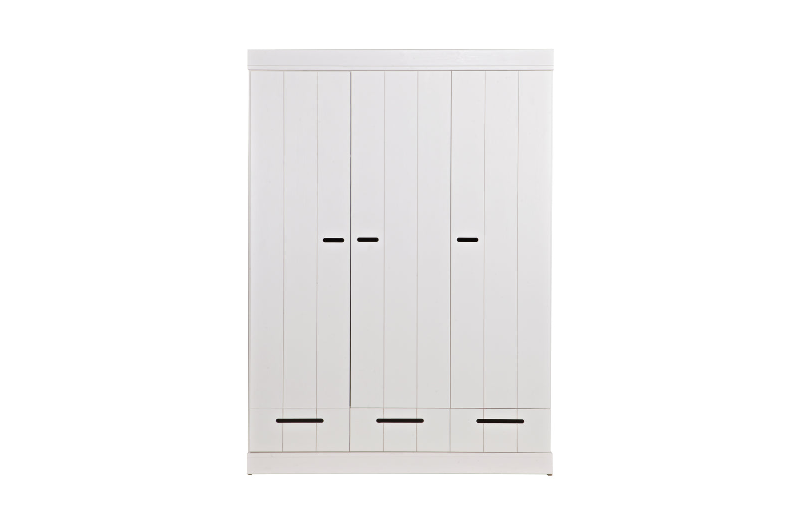 Armoire 3 Portes 3 Tiroirs Penderie Etagères Blanche Connect