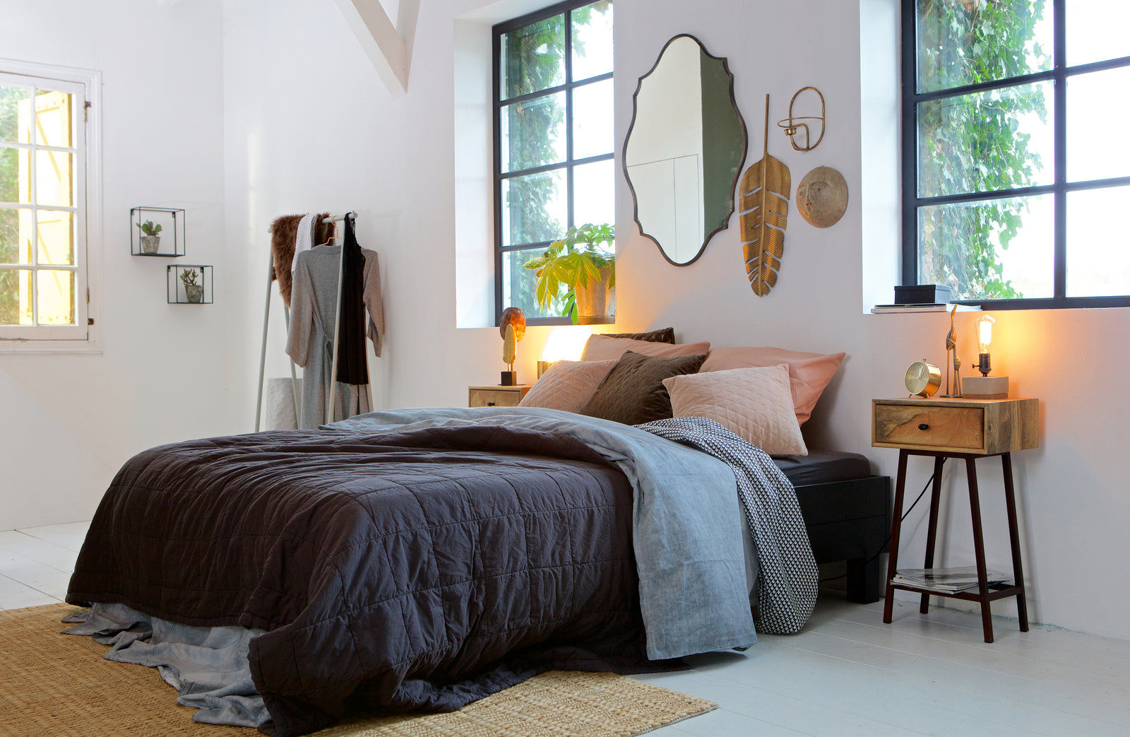 Table d'Appoint ou Chevet Bois Métal Skybox