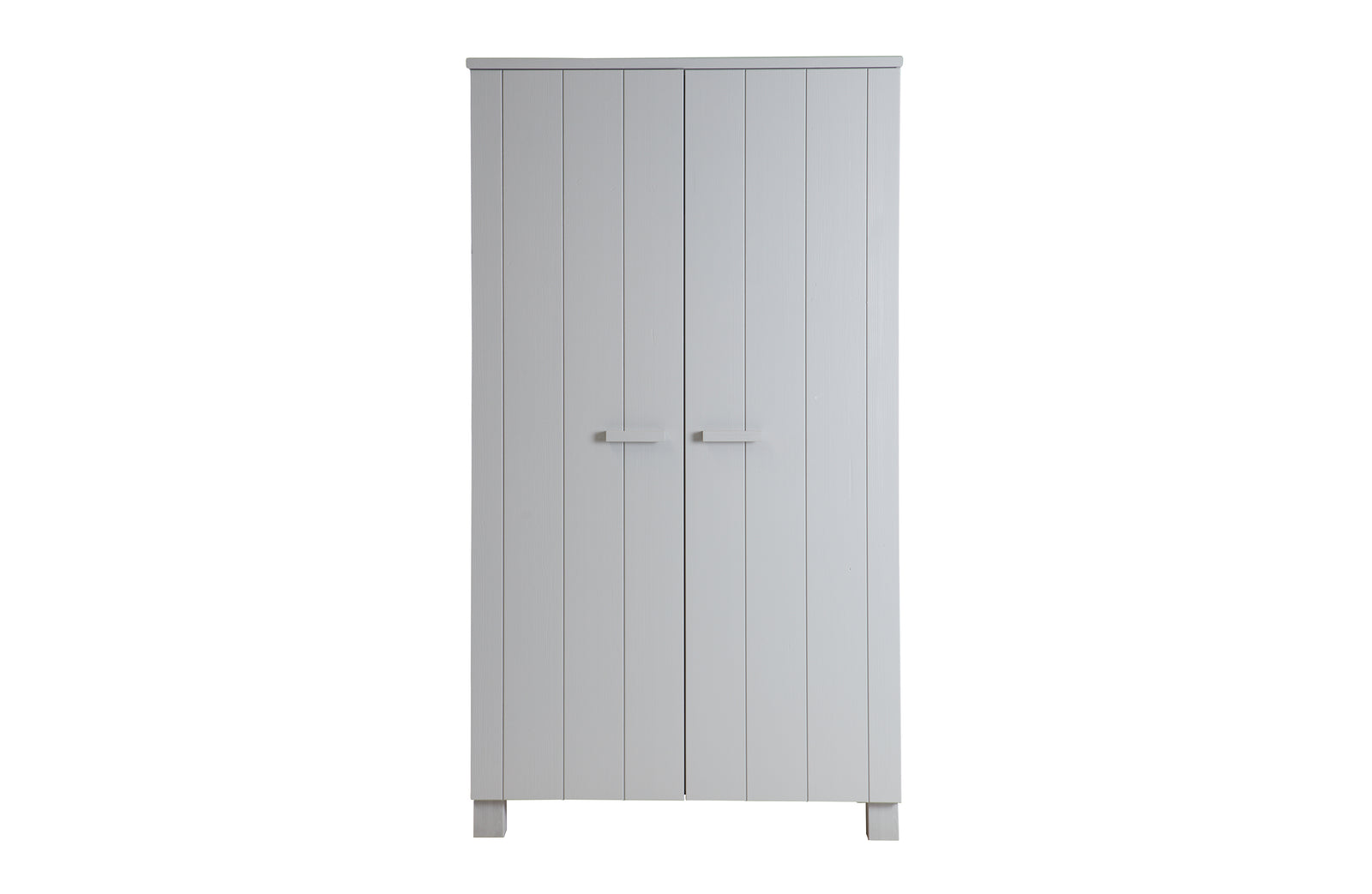 Armoire 2 Portes Penderie Etagères Gris Clair Dennis