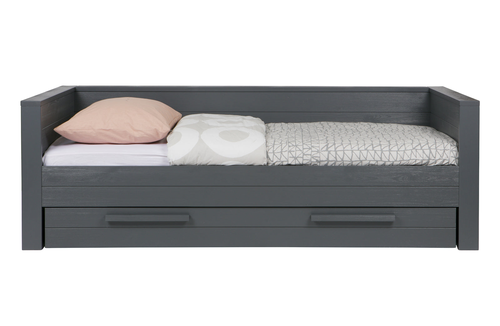 Tiroir de Lit Bois Gris Anthracite 90x200 Dennis