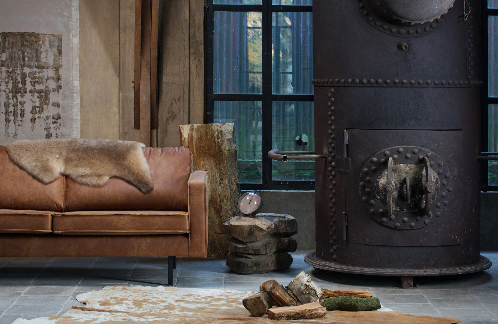 Canapé 2 Places Cuir Cognac Rodeo