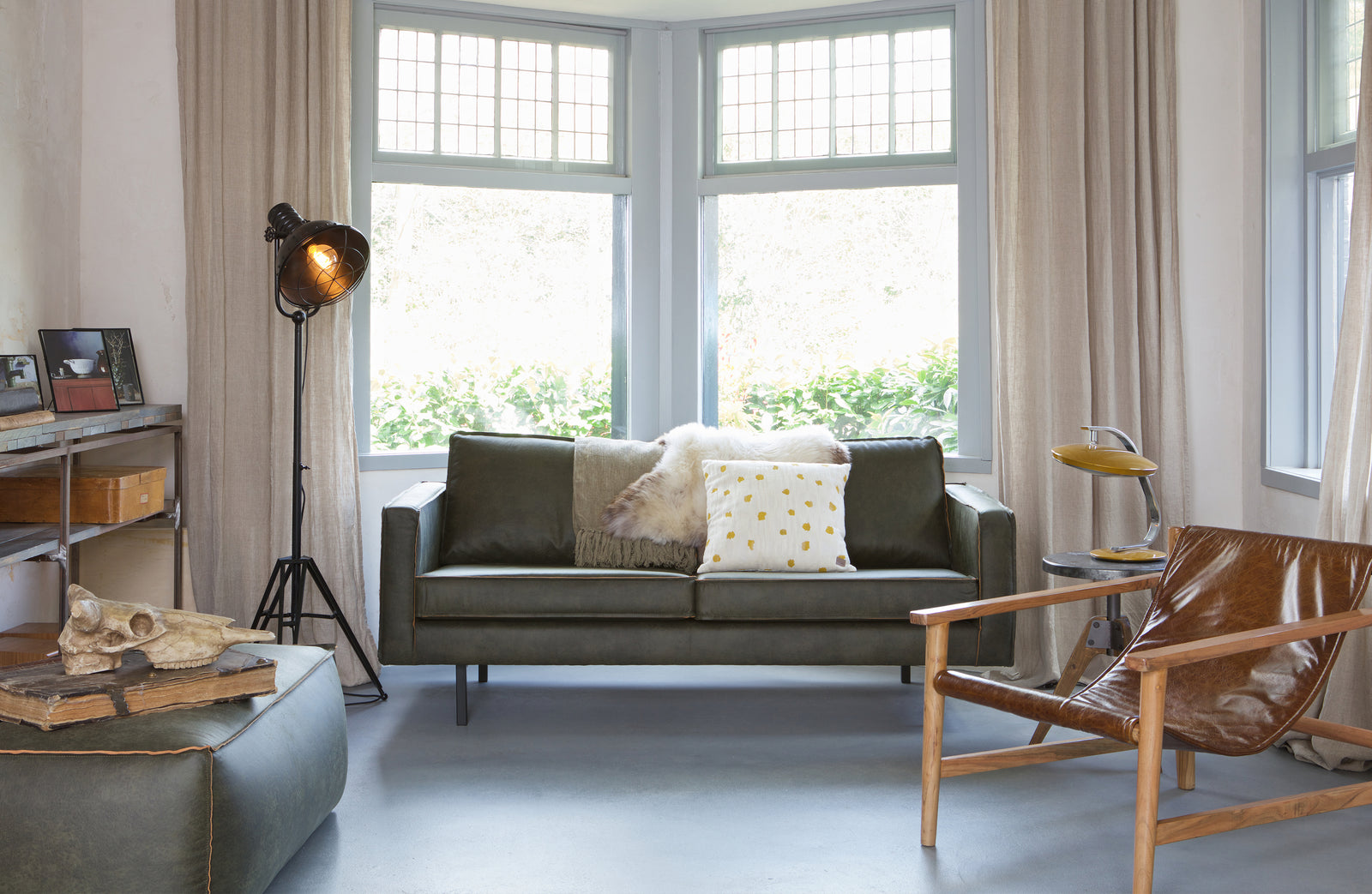 Canapé 2 Places Cuir Noir 190 cm Vert