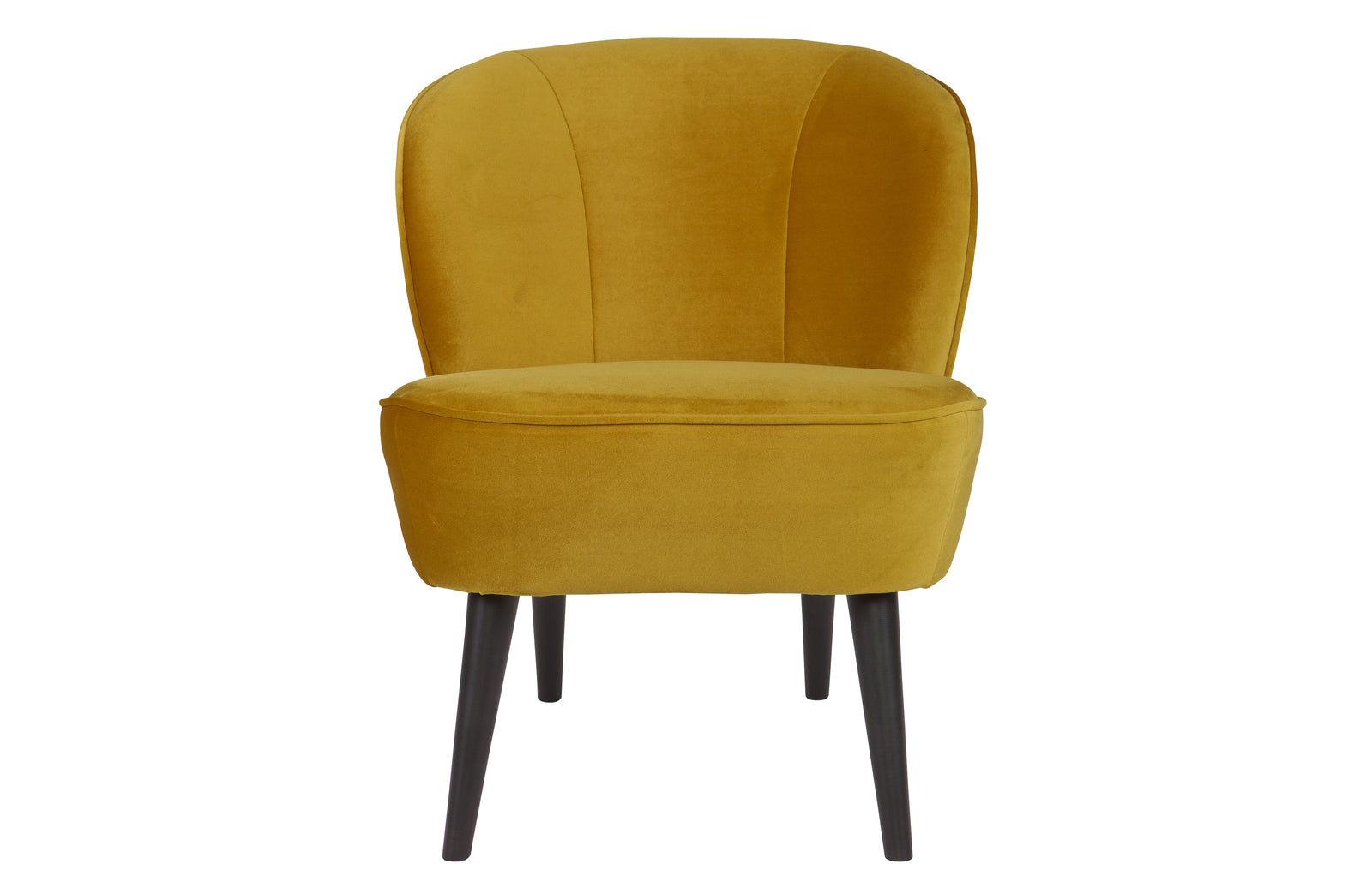 Fauteuil Velours Jaune Moutarde Sara
