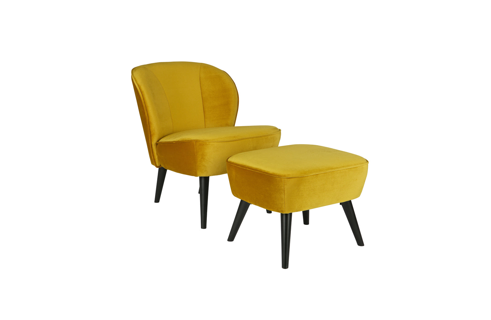 Repose Pieds Velours Jaune Sara