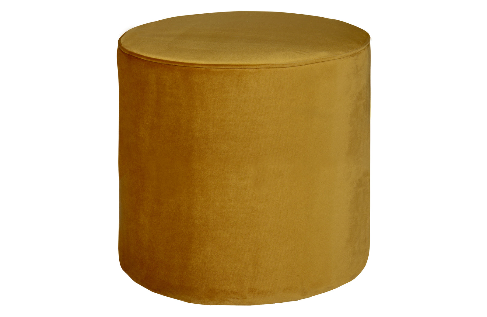Pouf Rond Haut Velours Jaune Sara