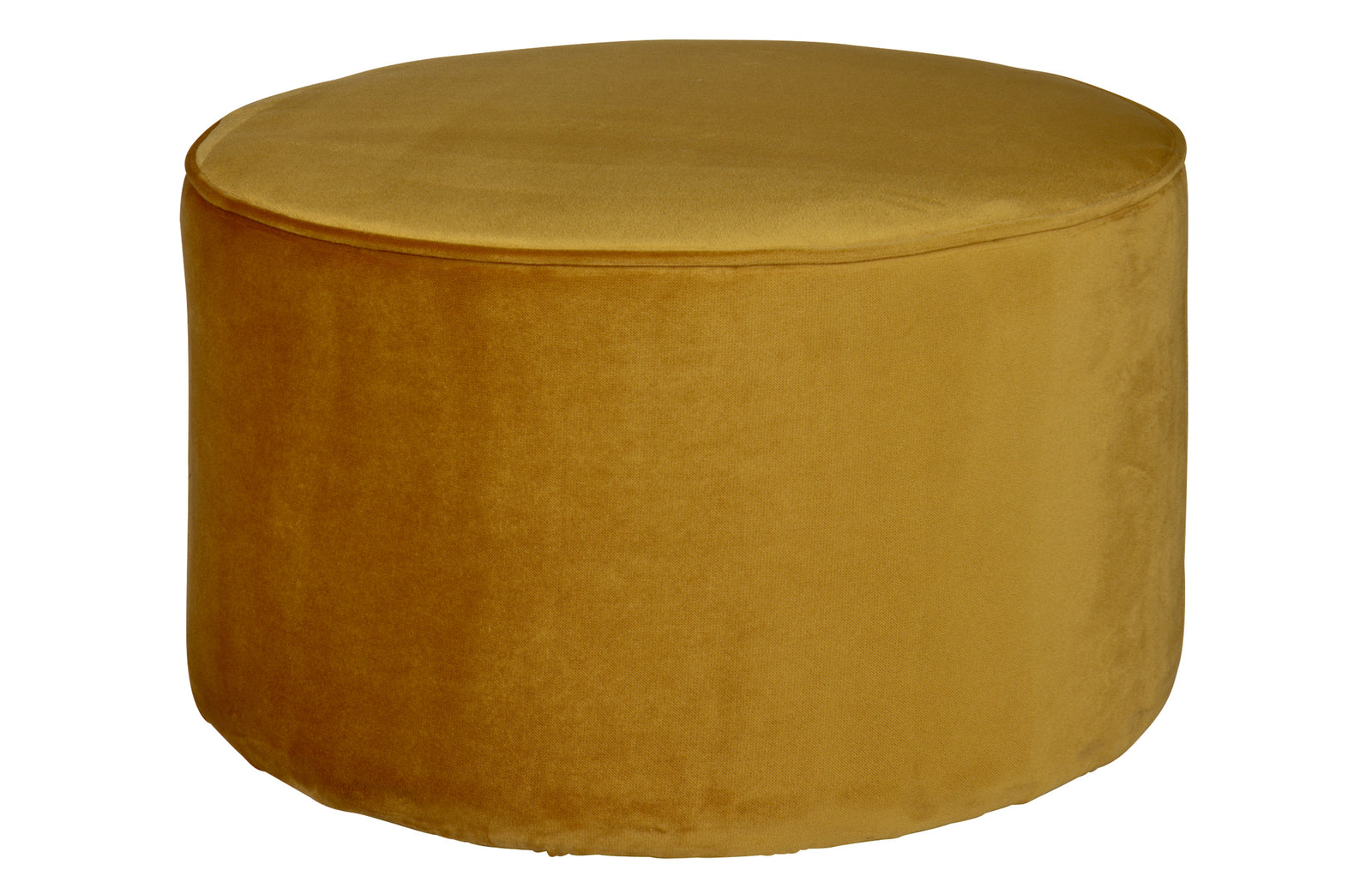 Pouf Rond Moyen Velours Jaune Sara