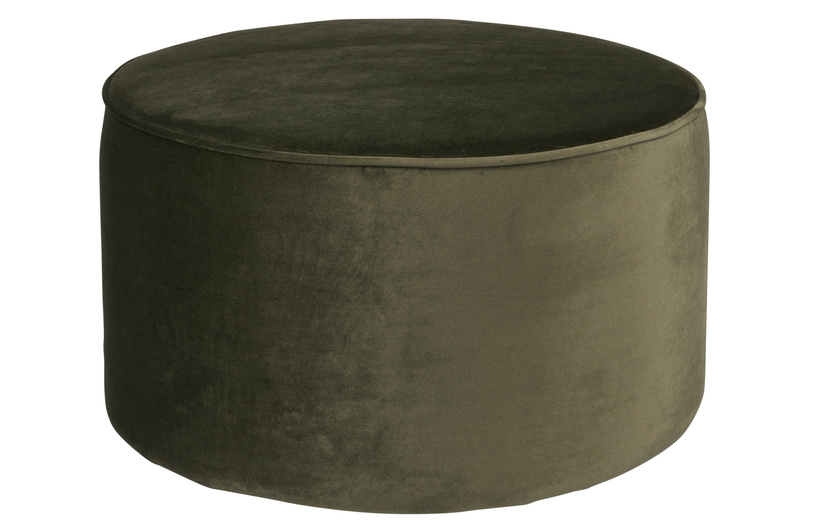 Pouf Rond Moyen Velours Vert Sara