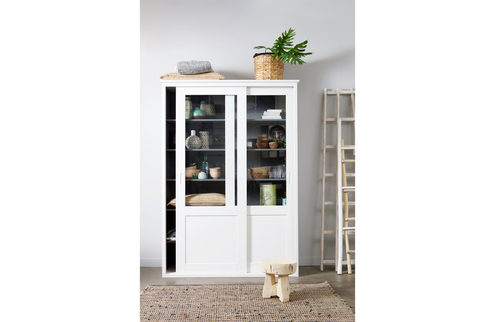 Vaisselier 2 Portes Bois Blanc Vince