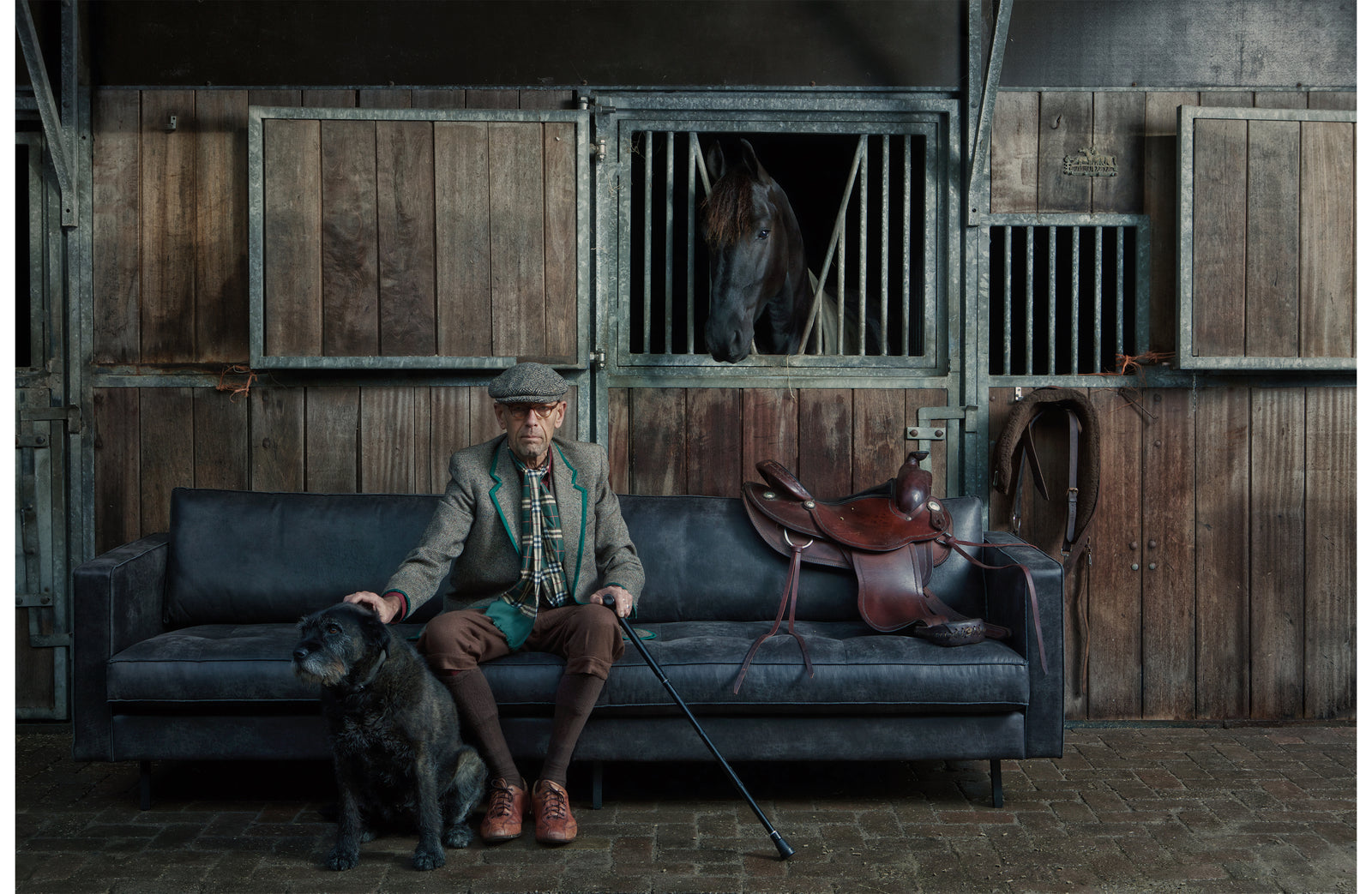 Canapé 3 Places Cuir Noir Rodeo