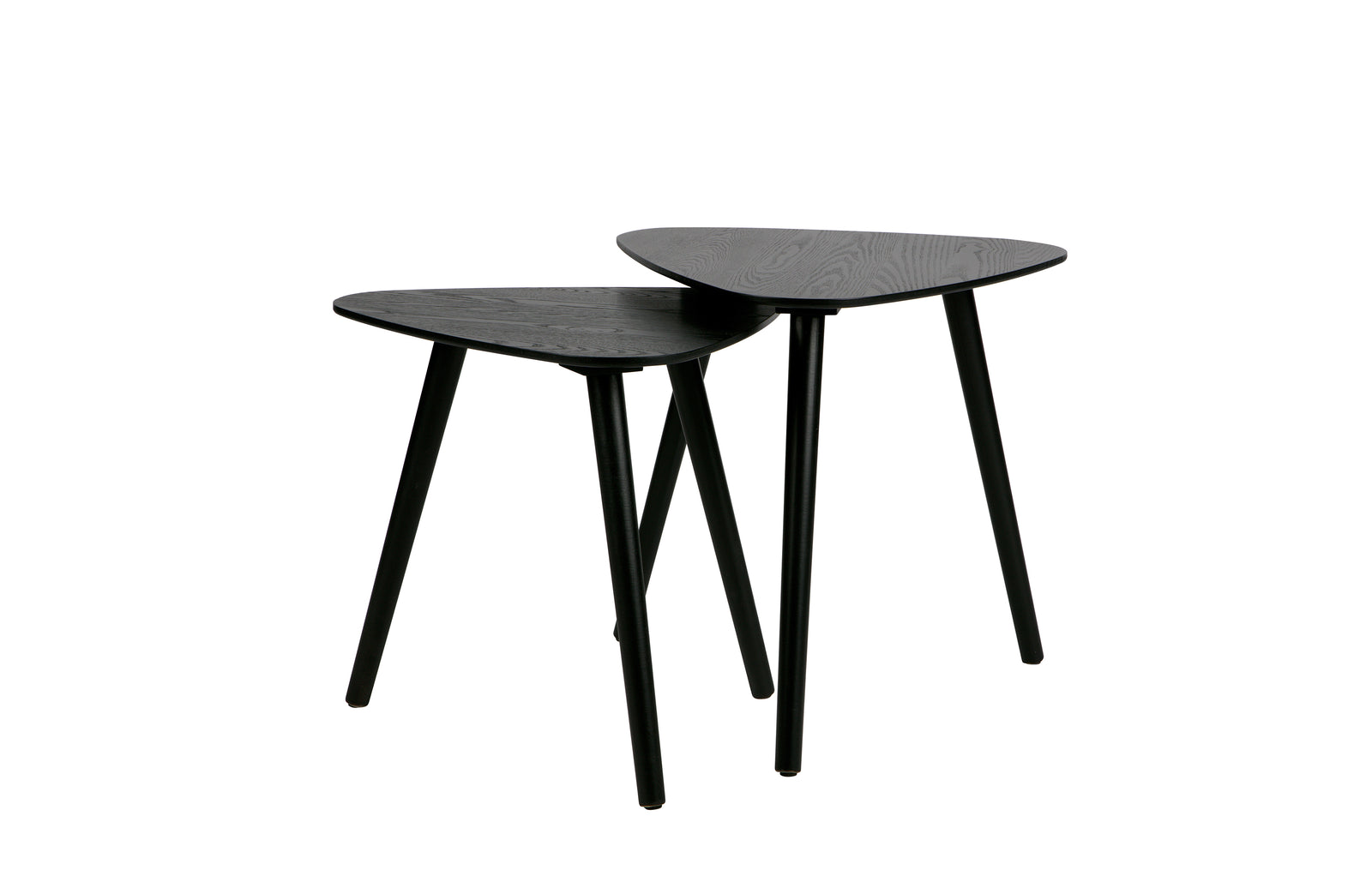 Lot de 2 Tables Basses Gigognes Bois Noir Nila