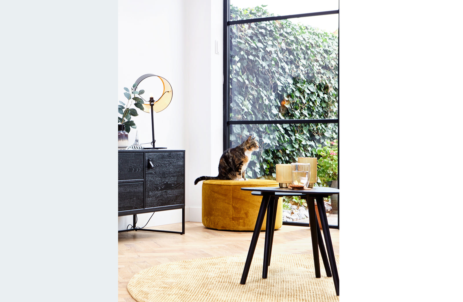 Lot de 2 Tables Basses Gigognes Bois Noir Nila