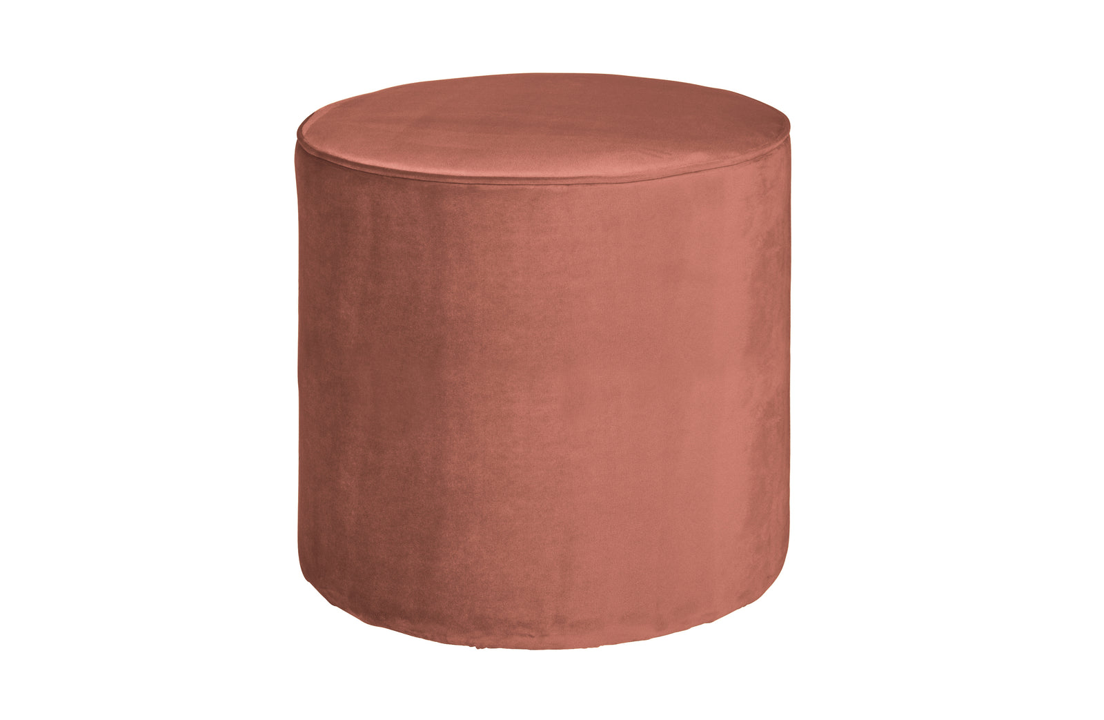 Pouf Rond Haut Velours Rose Sara