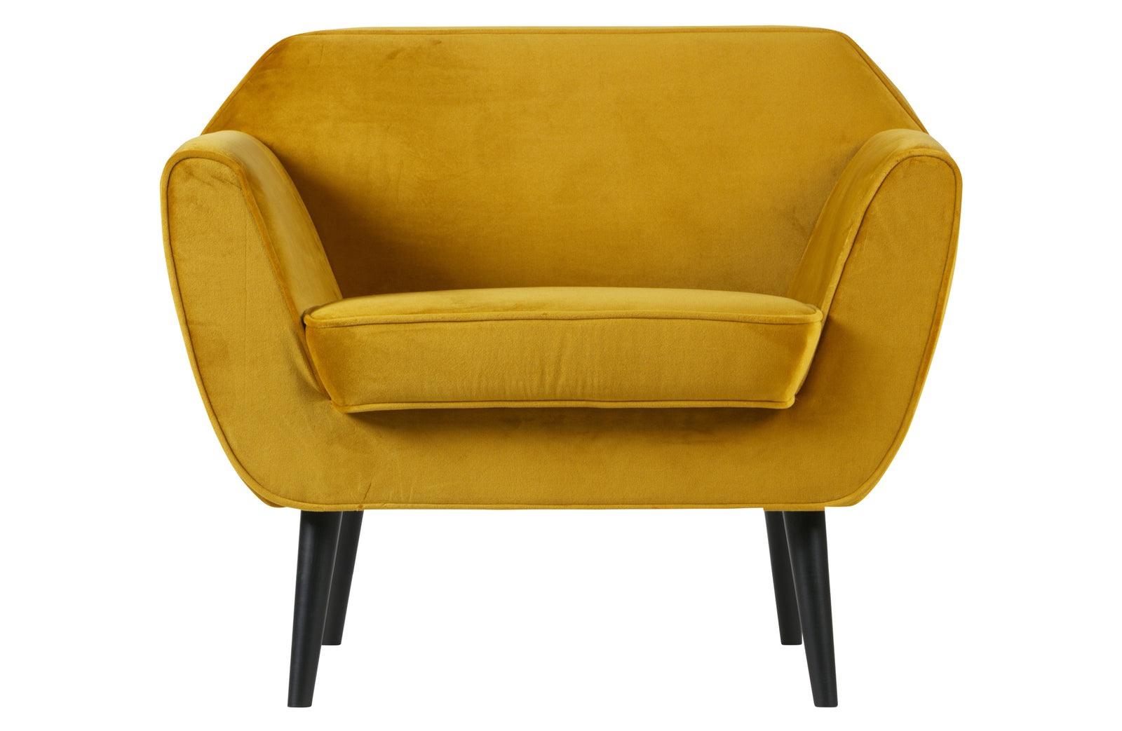 Fauteuil Velours Jaune Rocco