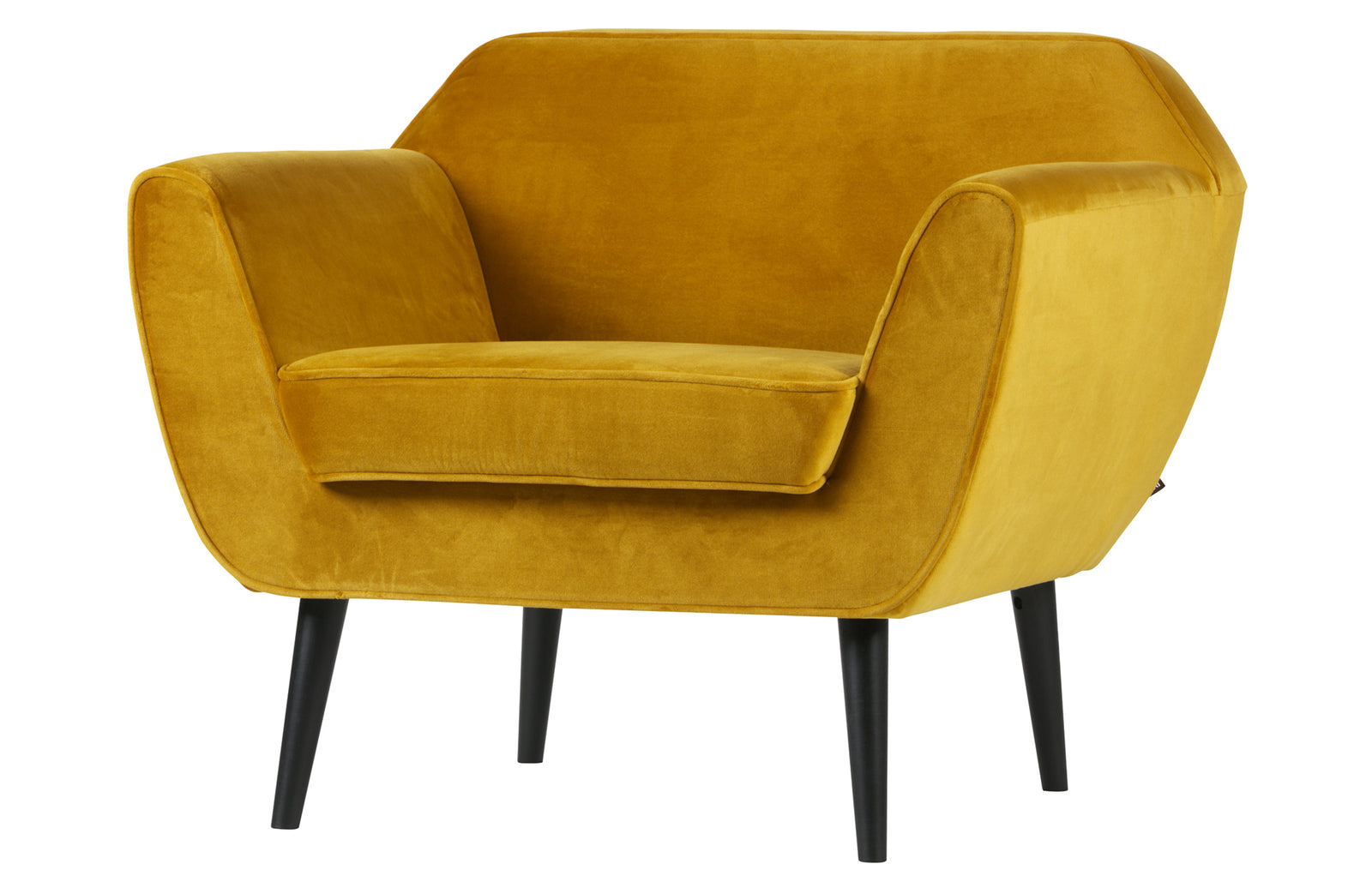 Fauteuil Velours Jaune Rocco