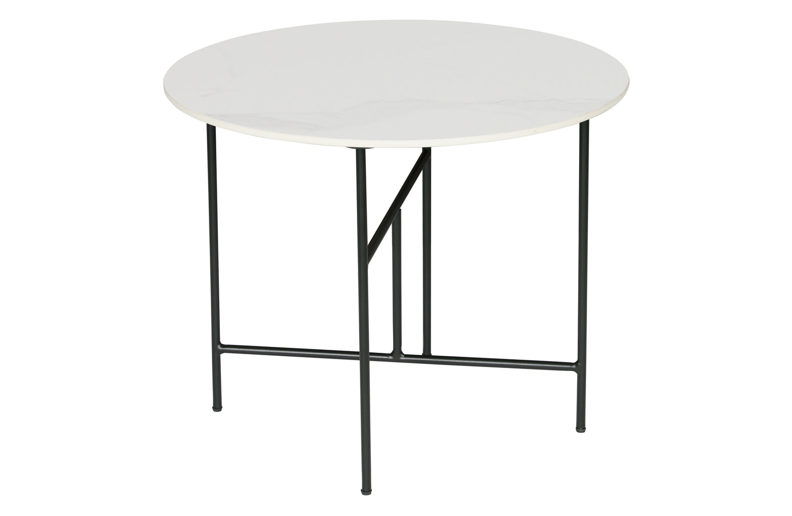 Table Basse Ronde Blanc aspect Marbre Vida