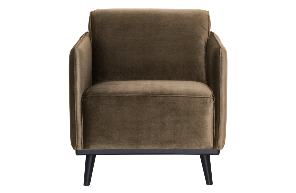 Fauteuil Velours Taupe Statement