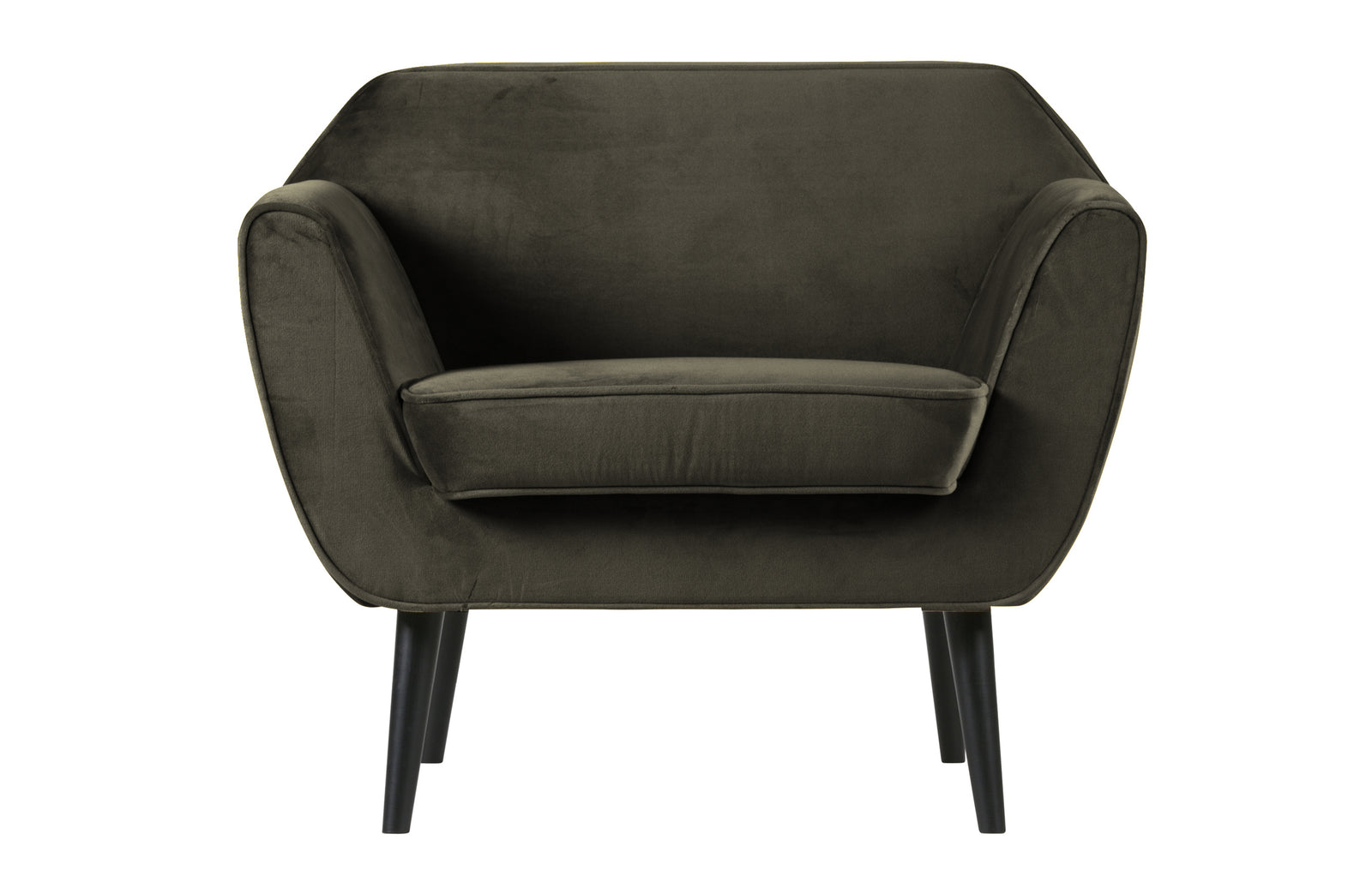Fauteuil Velours Marron Gris Foncé Rocco