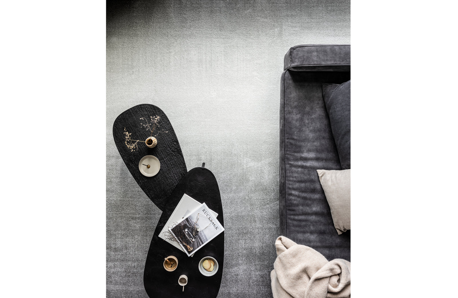 Lot de 2 Tables Basses Gigognes Noir Nickel