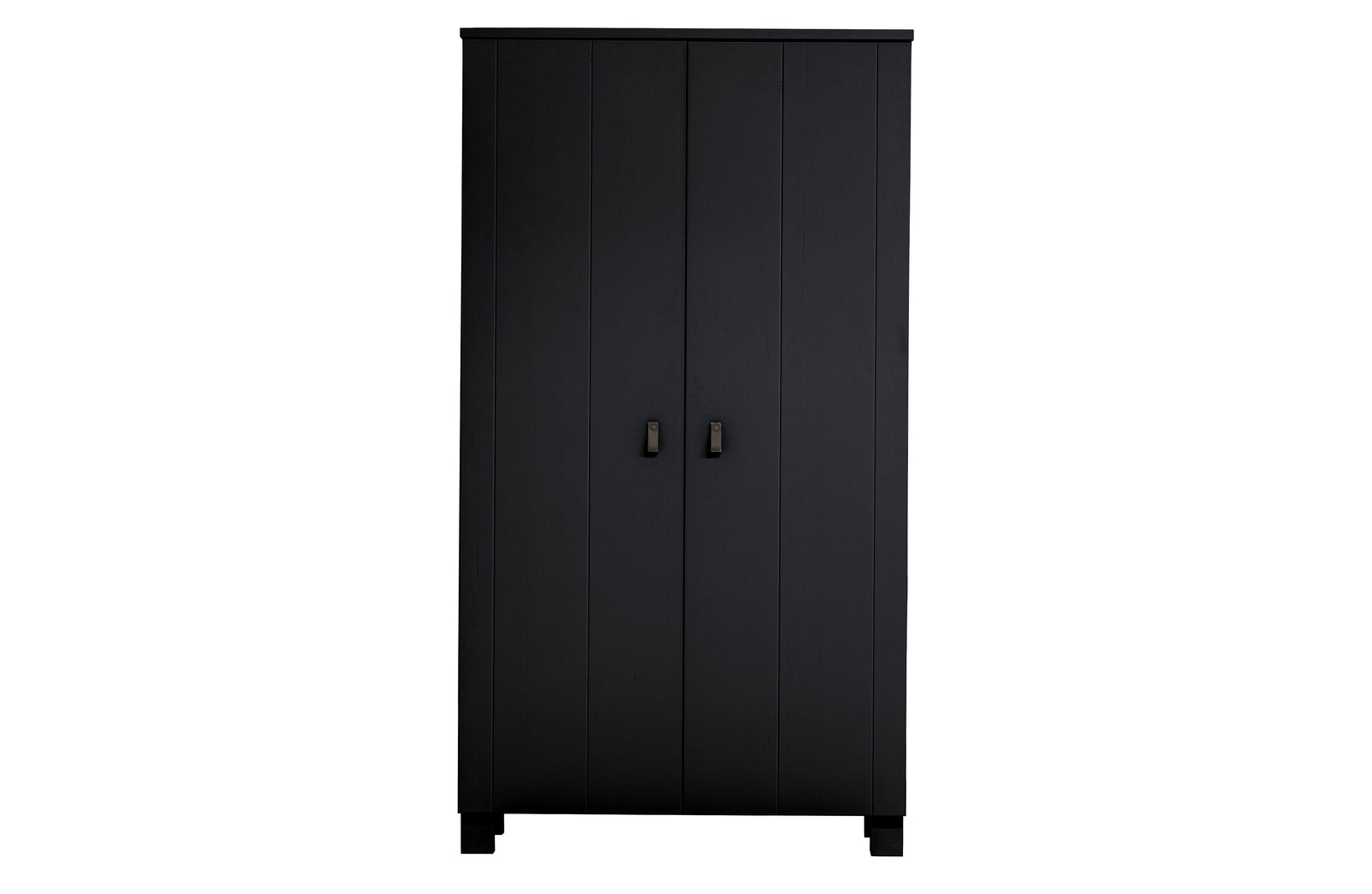 Armoire 2 Portes Penderie Etagères Noir Ties