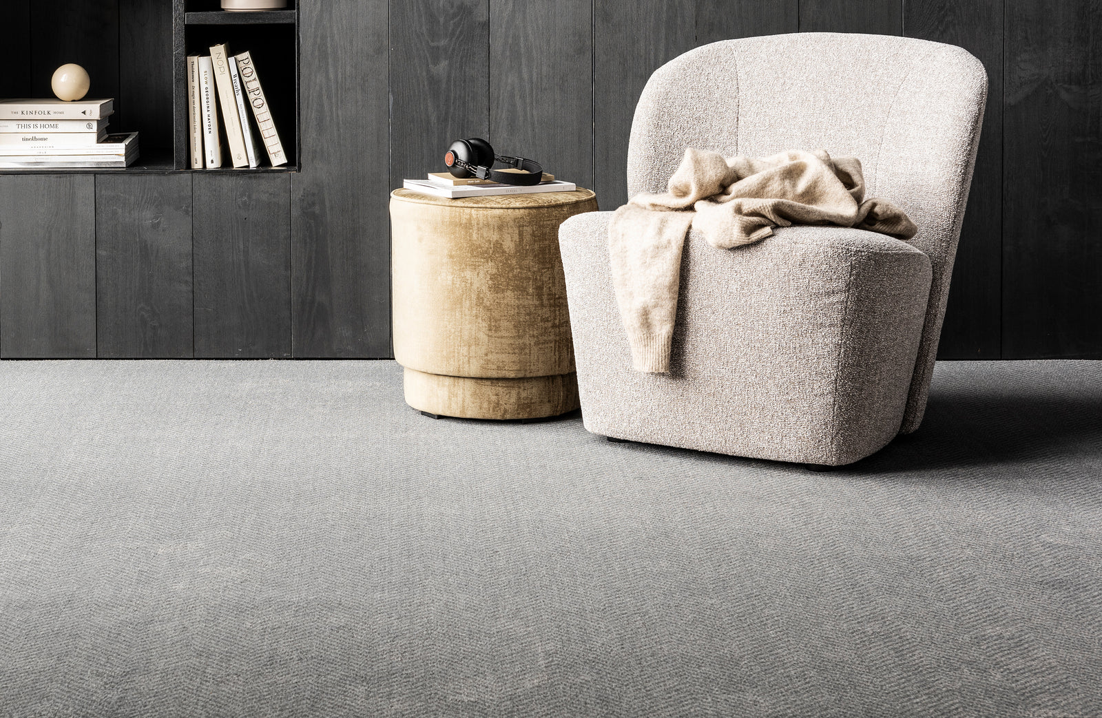 Fauteuil Tissu Gris Clair Lofty