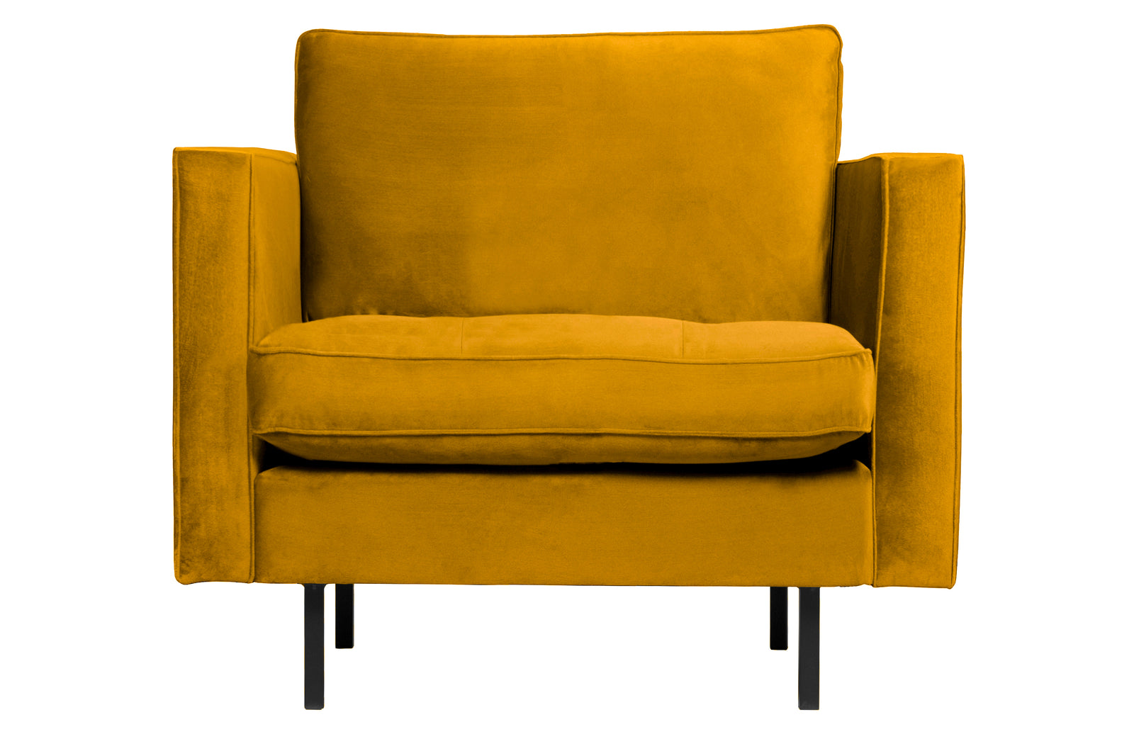 Fauteuil Velours Jaune Rodeo