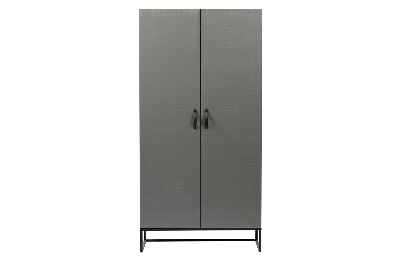Armoire 2 Portes Penderie Etagères Bois Gris Morris