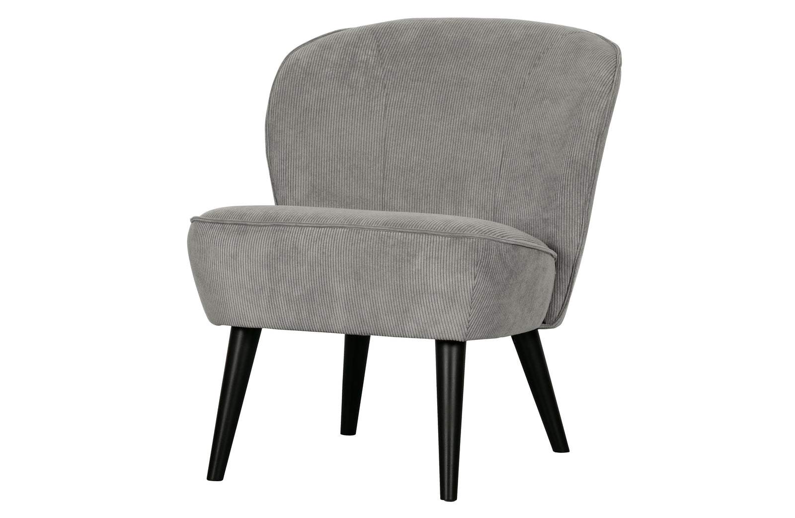 Fauteuil Tissu Côtelé Gris Sara