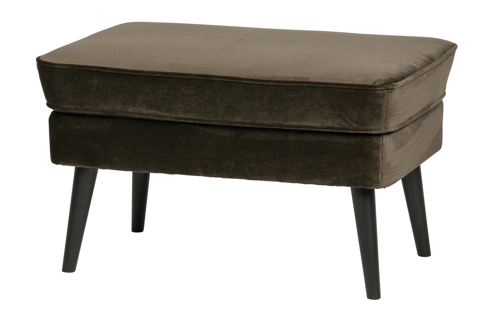 Repose Pieds Velours Marron Gris Foncé Rocco