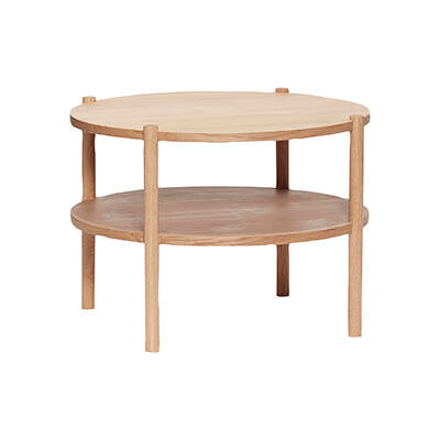 Table Basse Ronde Bois Clair Double Plateau Oka